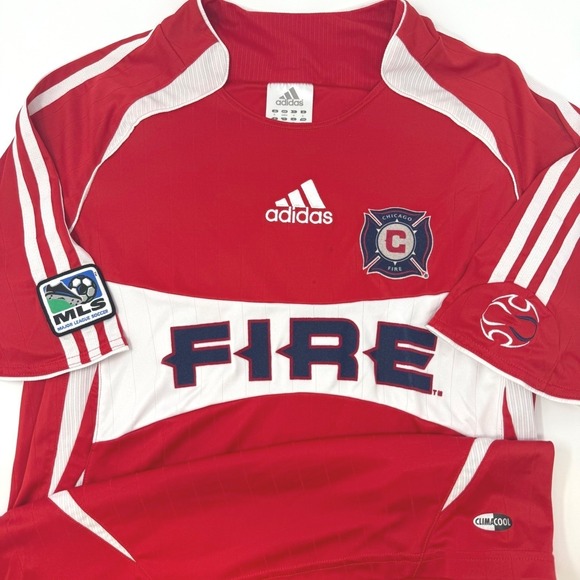 adidas Other - Adidas Chicago Fire MLS Soccer Jersey Mens Small Red Signed Autographed
